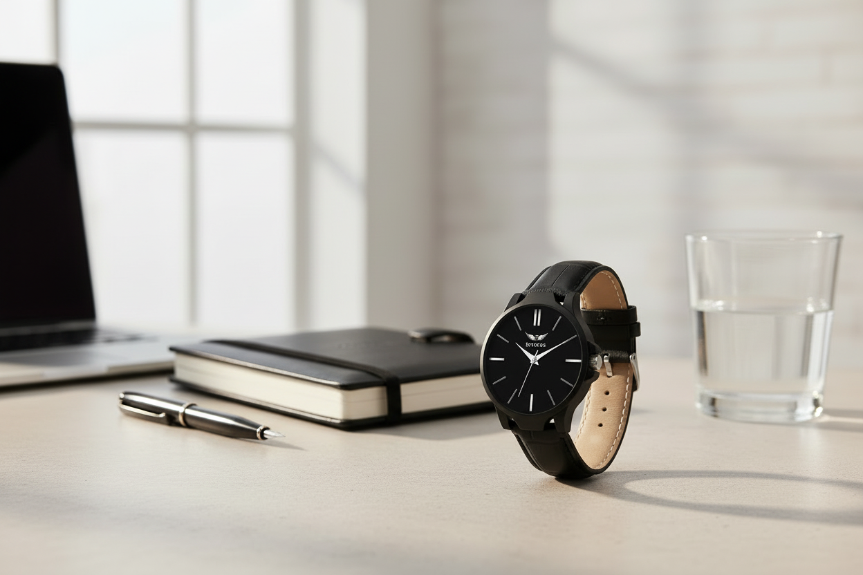 Men's Analog Leather Watch