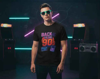 Back to the 90s Aesthetic Graphic T-Shirt - Retro Neon Vintage